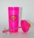 Спортивний шейкер Superwoman 600 мл Рожевий (LHB-29702) LHB-29702 фото 2
