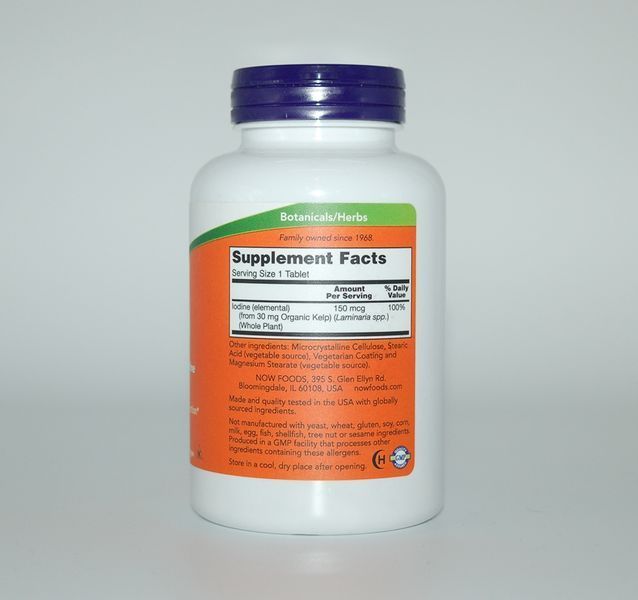 NOW Foods, бурі водорості, 150 мкг, 200 таблеток NOW-02680 фото