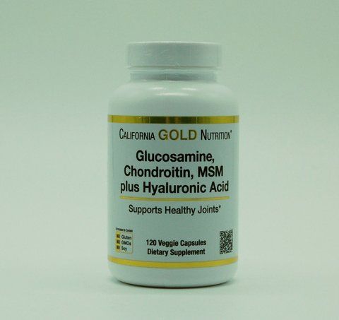 Глюкозамін, хондроїтин, МСМ + гіалуронова кислота, California Gold Nutrition, 120 капсул CGN-01071 фото