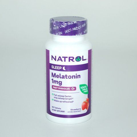 Natrol, мелатонін, швидкорозчинний, зі смаком полуниці, 1 мг, 90 таблеток NTL-06324 фото
