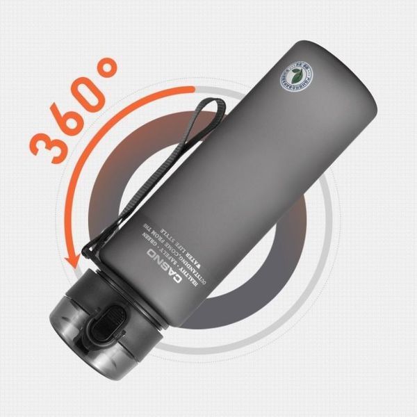 Спортивна пляшка для води з поїлкою/захистом на шнурку &ldquo;CASNO&rdquo; 560 мл &ndash; чорна LHB-9161 фото