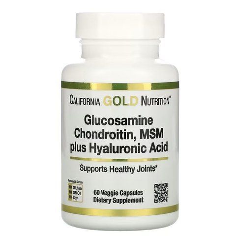 Глюкозамін, хондроїтин, МСМ + гіалуронова кислота, California Gold Nutrition, 60 капсул CGN-01470 фото